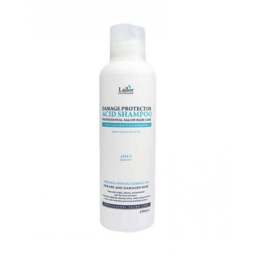 Lador Damaged protector acid shampoo 150ml Профессиональный бесщелочной шампунь с коллагеном и аргановым маслом 150мл