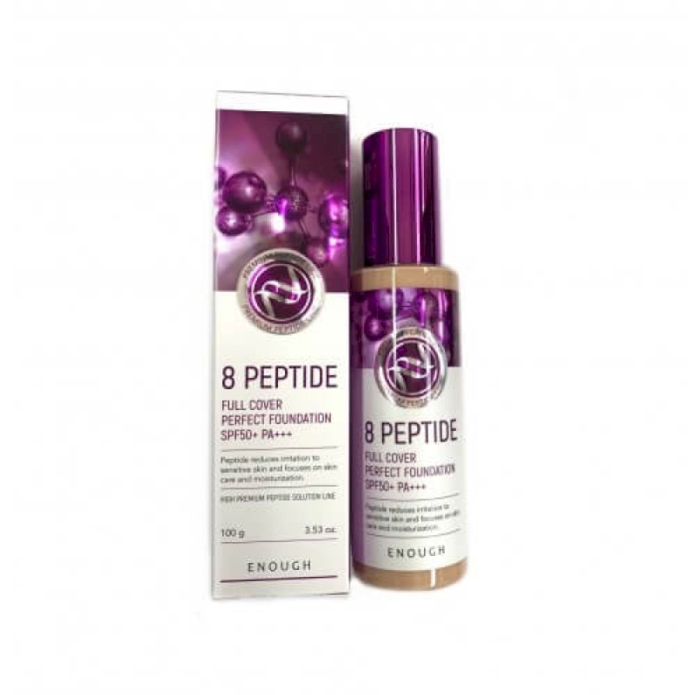 Enough 8 Peptide Full Cover Perfect Foundation №21 SPF50+ PA+++, Тональный крем с пептидами 100 гр