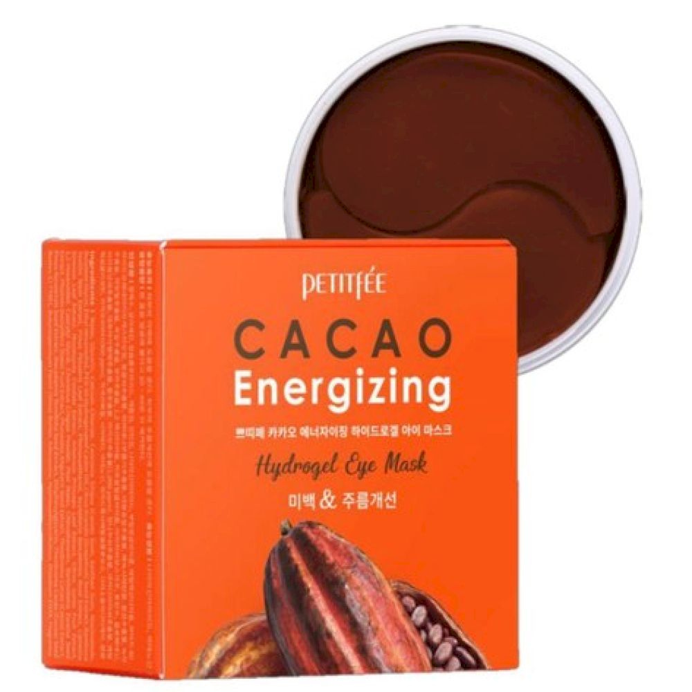 Petitfee Cacao Energizing Hydrogel Eye Patch Тонизирующие гидрогелевые патчи с какао, 60 шт