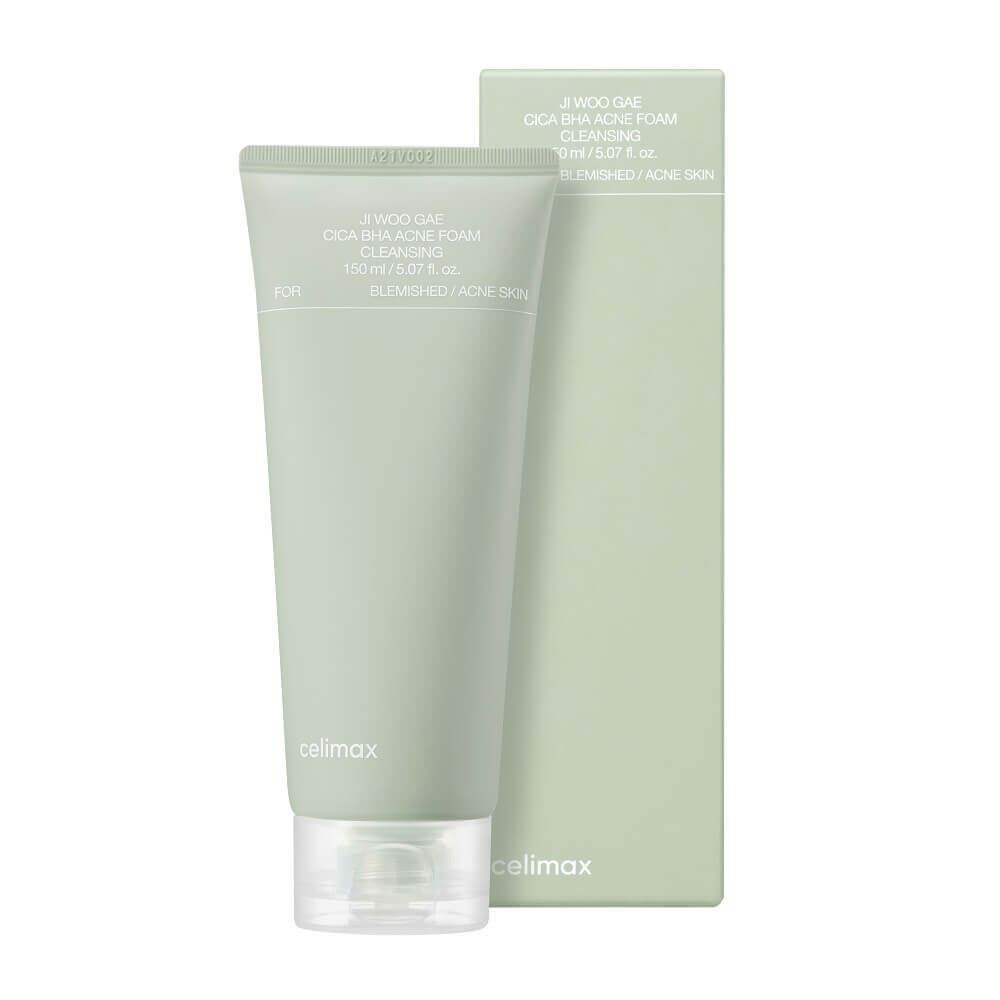 Celimax Пенка для умывания с центеллой против акне - Jiwoogae cica BHA acne foam cleansing, 150мл