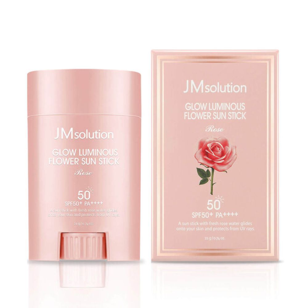 JMSolution Sun Stick Glow Luminous Flower Rose SPF50+ Солнцезащитный стик с экстрактом розы, 21 гр