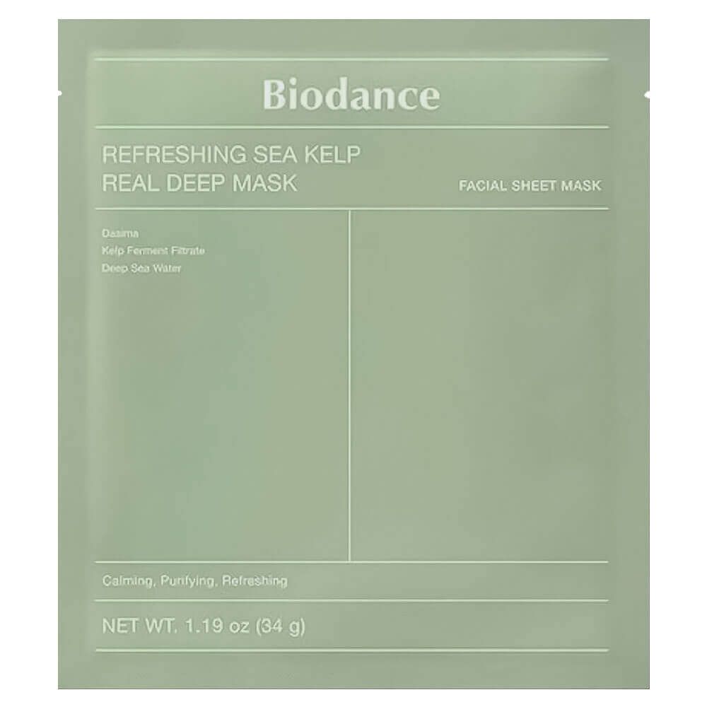 Biodance Успокаивающая гидрогелевая маска с водорослями 1шт refreshing sea kelp real deep mask