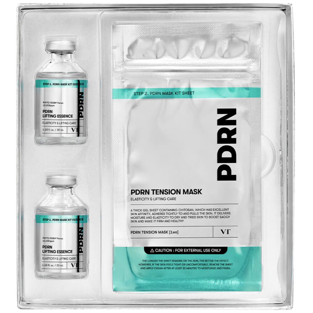 VT Cosmetics PDRN Mask Kit,Омолаживающий набор тканевых масок с ПДРН + сыворотки 35мл*2шт/2 маски