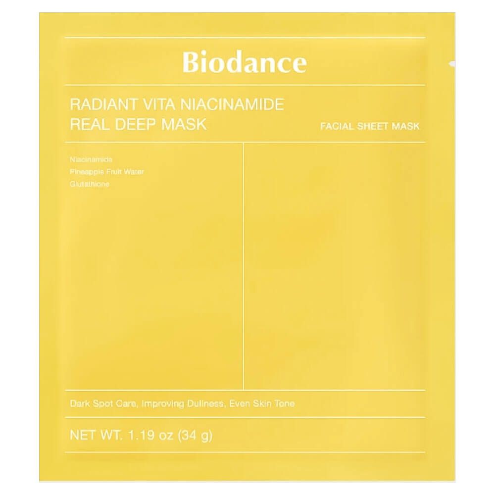 Biodance radiant vita niacinamide real deep mask Маска гидрогелевая с витамином С и ниацинамидом для сияния кожи