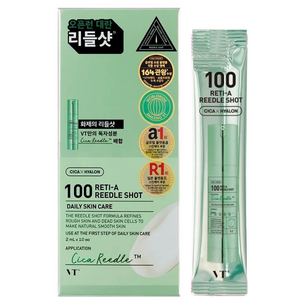 Бустер-сыворотка с микроиглами и ретинолом в саше 2мл | VT Cosmetics Reti-A Reedle Shot 100 Stick 2 ml