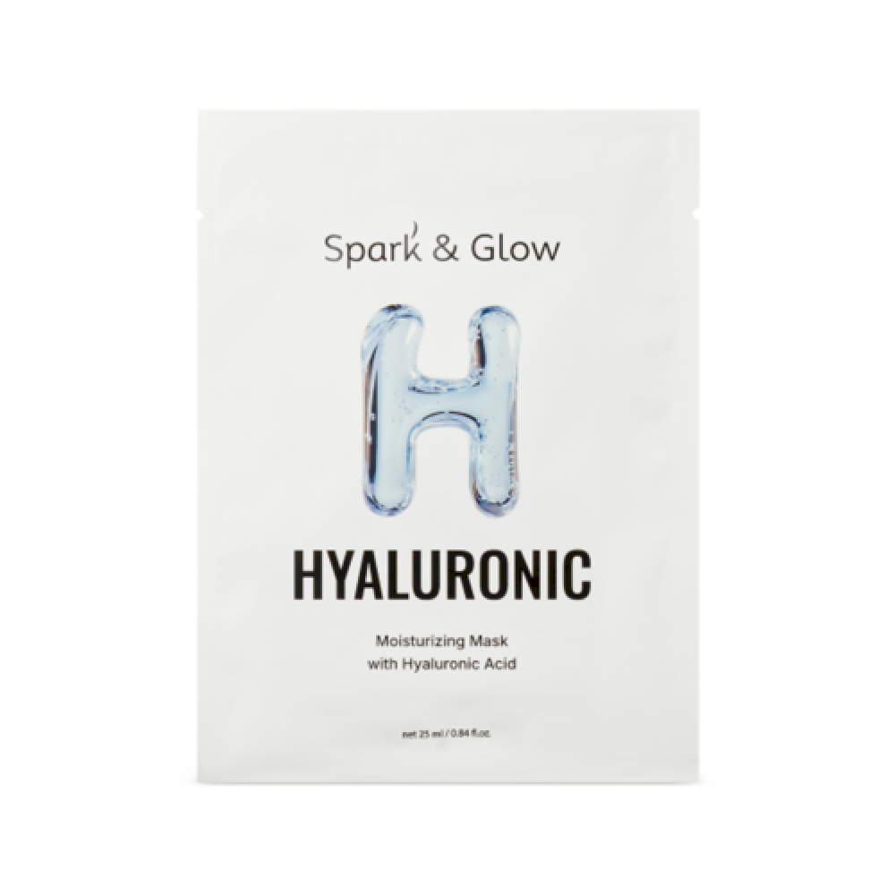 Spark&Glow Маска тканевая для лица увлажняющая - Moisturizing mask with hyaluronic acid, 25мл
