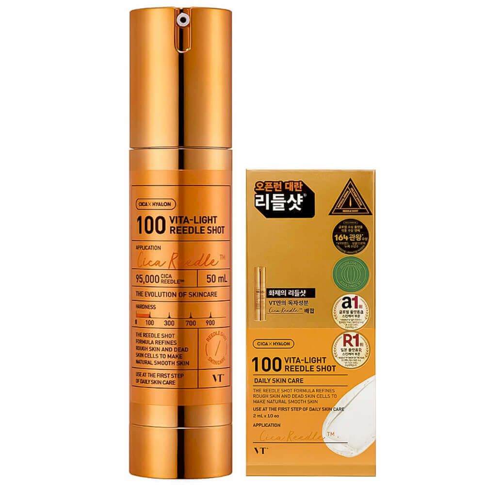VT Cosmetics Vita-Light Reedle Shot 100,Бустер-сыворотка с микроиглами и витамином C 50 мл