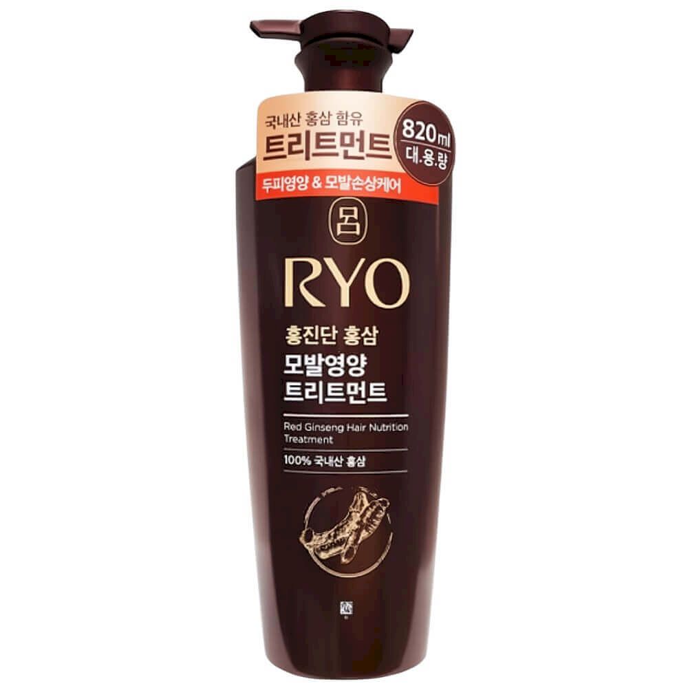 Ryo Hongjindan Red Ginseng Питательная маска  для поврежденных волос с женьшенем, 820 мл