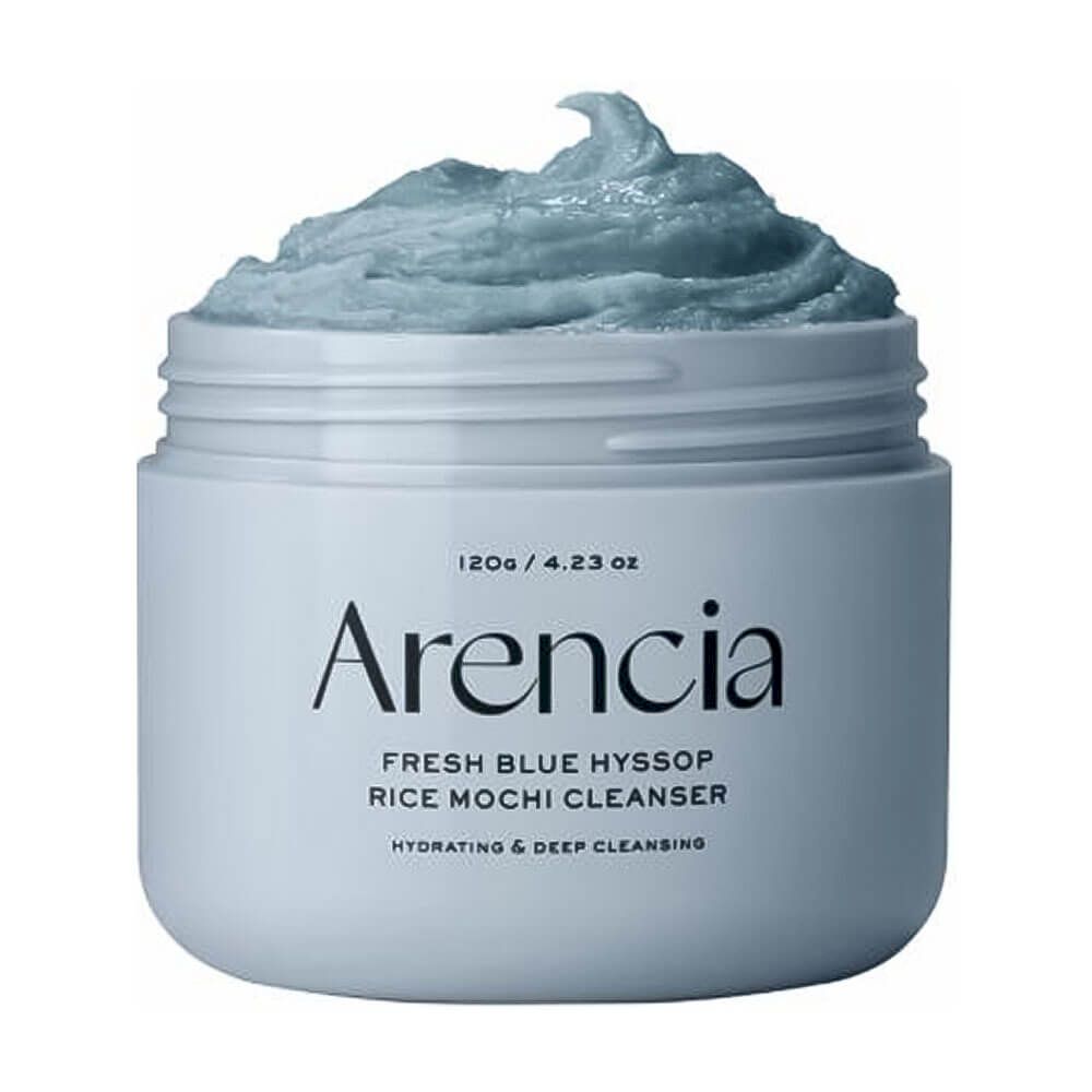 Очищающее средство 3в1 с глиной и экстрактом иссопа Arencia Fresh Blue Hyssop Rice Mochi Cleanser120g