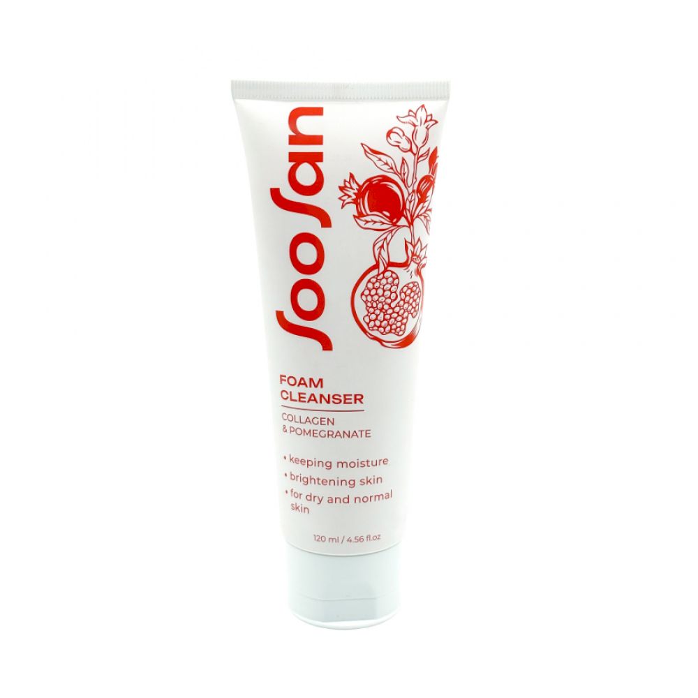 SOOSAN Foam Cleanser with Collagen & Pomegranate Очищающая пенка с коллагеном и экстрактом граната для сухой кожи 120мл