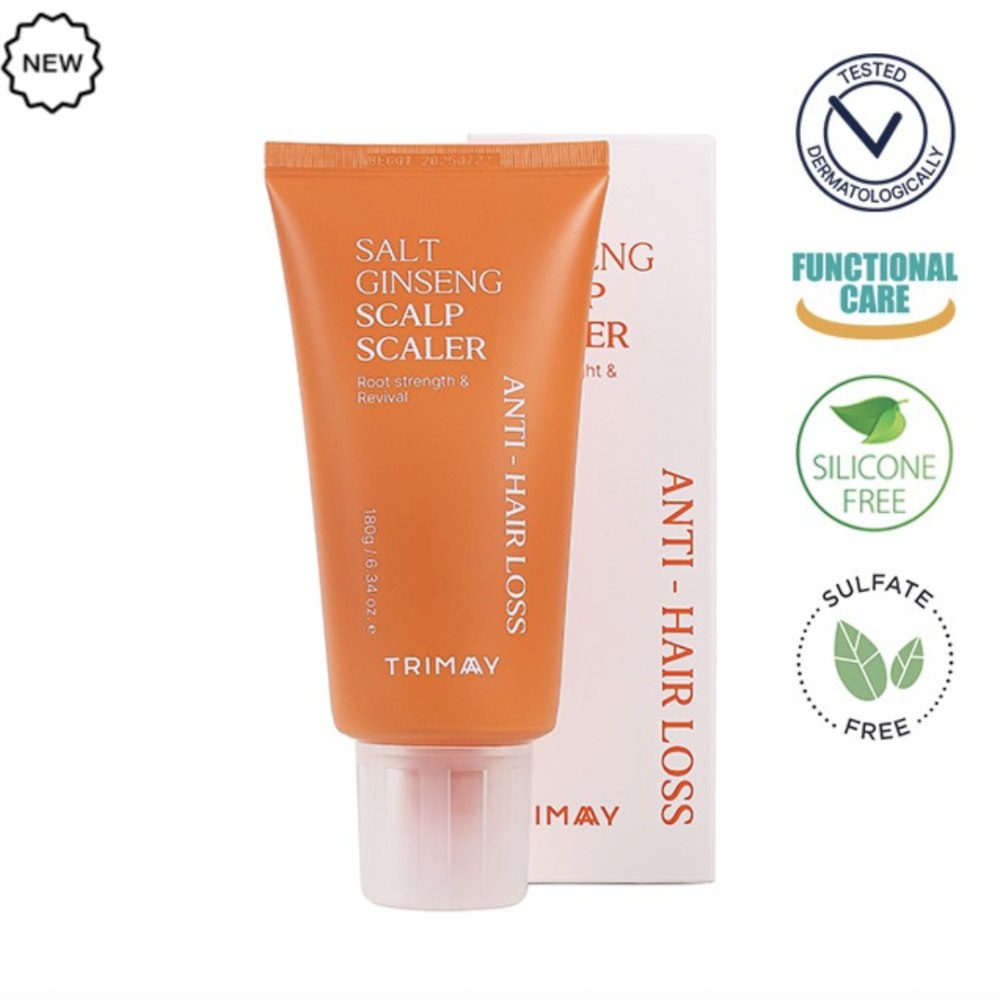 Trimay Salt Ginseng Anti-Hair Loss Scalp Scaler 180ml Солевой скраб для кожи головы против выпадения волос с женьшенем