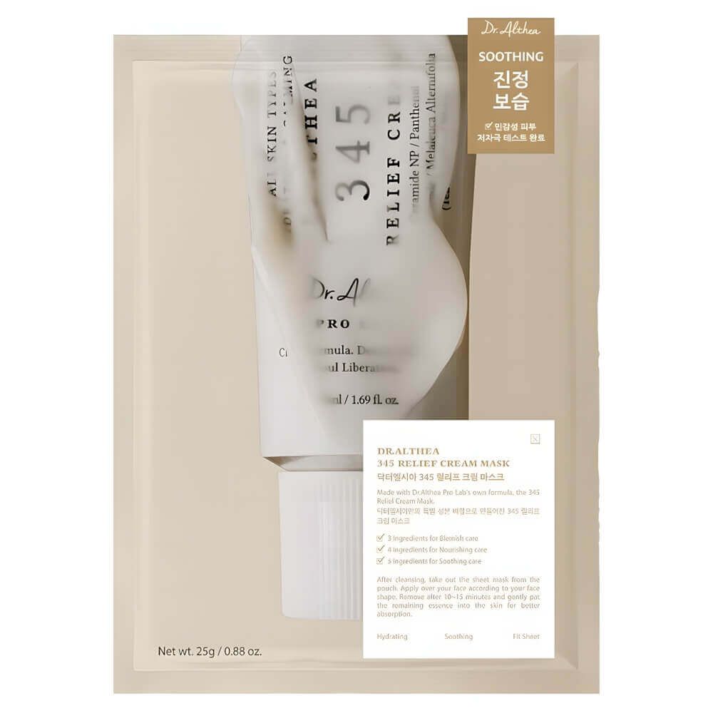 Dr.Althea 345 Relief Cream Mask Восстанавливающая тканевая маска для лица с кремовой пропиткой 28г