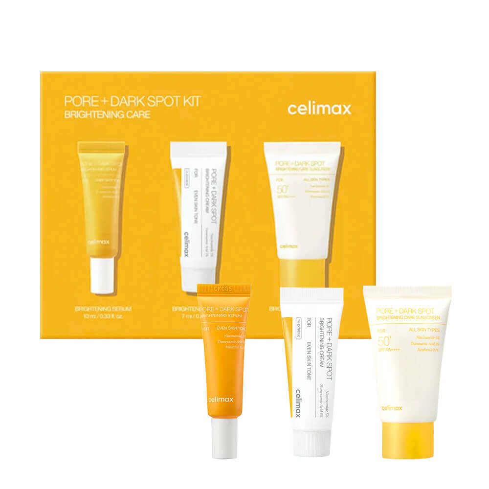 Набор миниатюр для выравнивания тона | Celimax Pore+Dark Spot Brightening Kit (10ml+7ml+10ml)